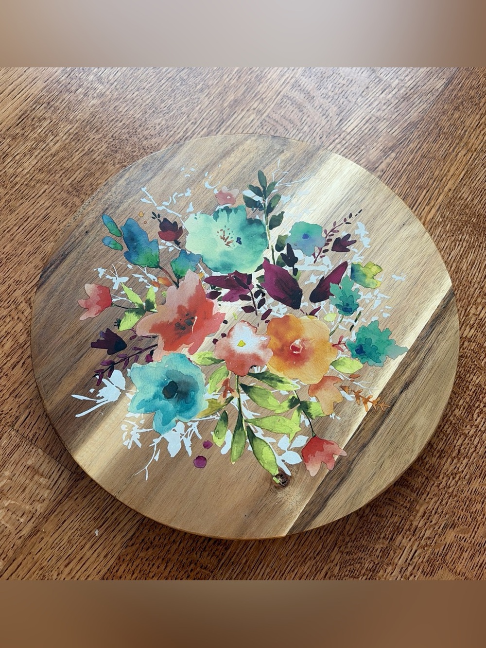 The Pioneer Woman Willow Wood Turntable Revolving Food Server Lazy Susan 12"